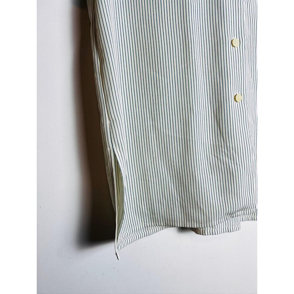 Chaus Striped Blue White Buttondown Short Sleeve - Picture 2 of 6